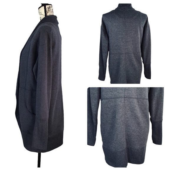 EDDIE BAUER - Open Front Cardigan Sweater Dark Heather Gray - S - Picture 14 of 14